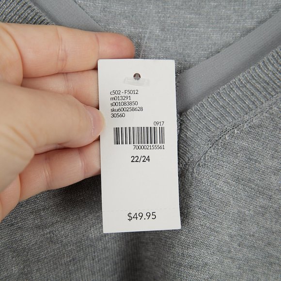 Lane Bryant Gray V-Neck Lightweight Sweater Knit Top Women's 22/24 NWT - Picture 6 of 9